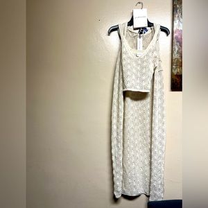 2 piece Knit crop top & open long Cardigan size S